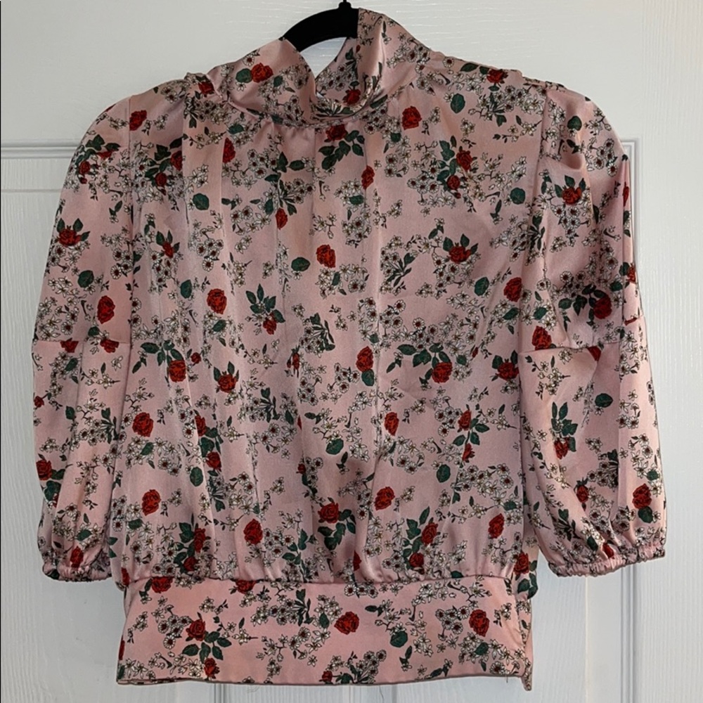 Pink silk ZARA top